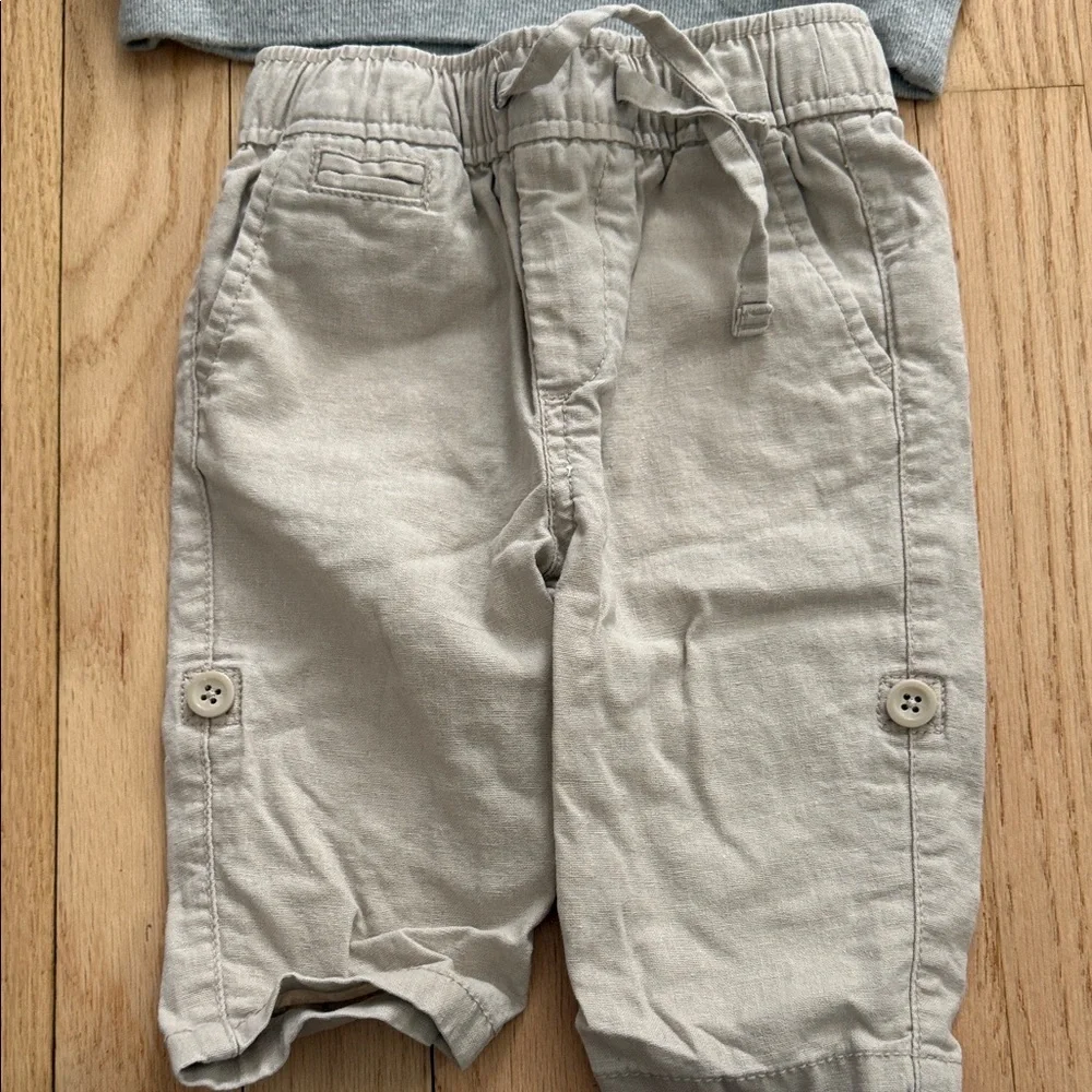 GAP Gray Hoodie and Beige Pants Set